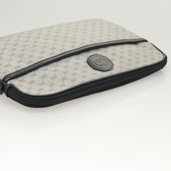 GUCCI Micro GG Supreme Shoulder Bag PVC Navy Gold - Picture 10 of 15